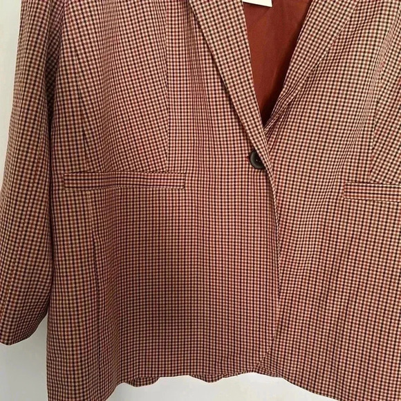 NWT A New Day Red Oversized Perfect Plaid Fall Blazer Jacket Size XXL - Picture 3 of 8